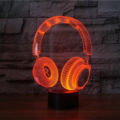 3D Headphones Night Light/Desk Lamp(16 Color Remote) - RETRO 2K ELITE GAMING